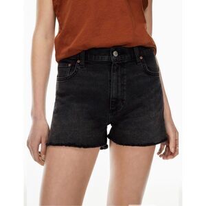 Denim Forum Black The Romy Slim Mid Thigh‎ Shorts Size 6/28